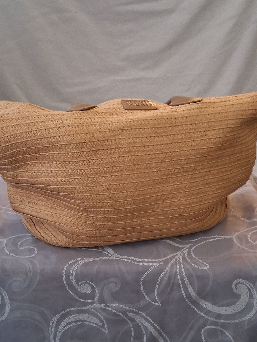 Hoxis Beige Summer Beach Woven Handbag - Picture 3 of 9